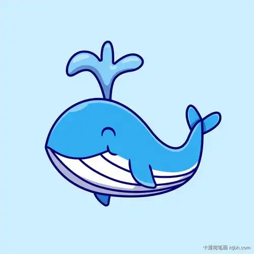 可爱的蓝鲸卡通简笔画
