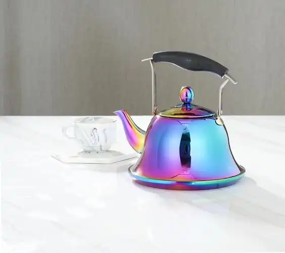 不锈钢水壶烧水壶幻彩色渐变色高反光亚马逊产品拍摄