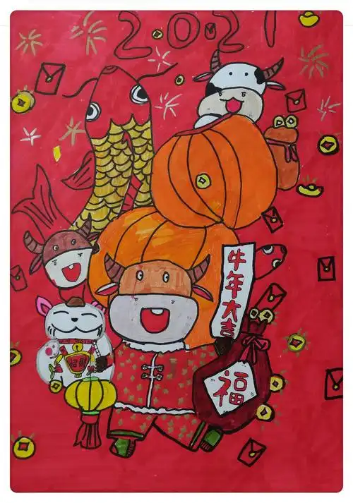 2021年寒假特色民俗年画班作品展《牛转乾坤》