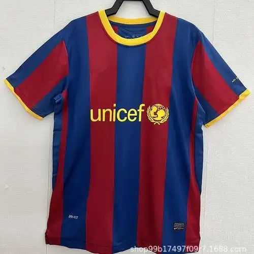 1011欧冠版巴萨主场球衣经典复古巴塞罗那10号梅西6号哈维足球服