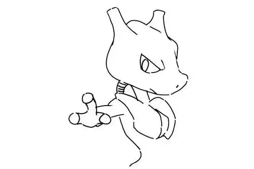 卡通简笔画口袋妖怪超梦简笔画