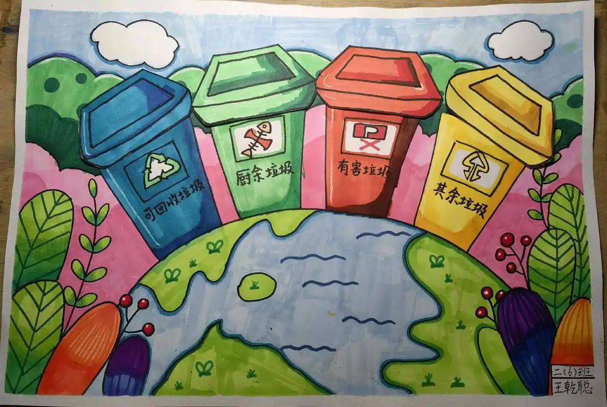 环保#一起向未来#家风家训#绘画#儿童画 交作业,交作业, - 抖音