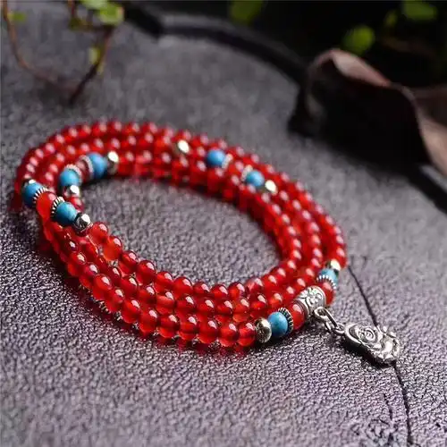 红玛瑙手链玛瑙手串本命年鸡生肖星座情侣水晶饰品女手链y 款式5 珠子