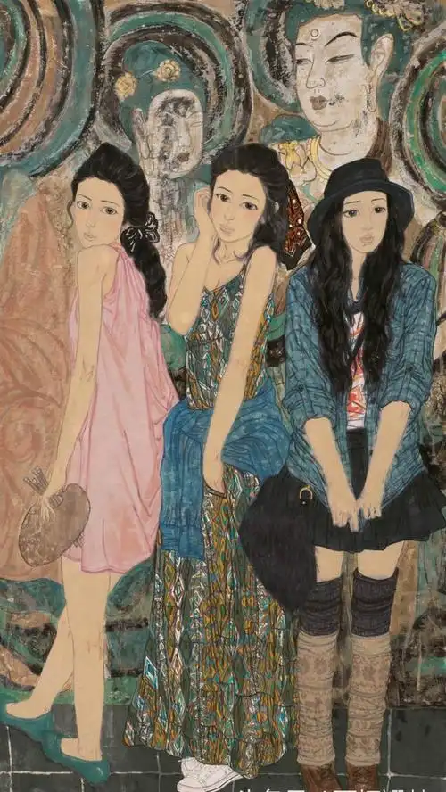 美女画家画美女