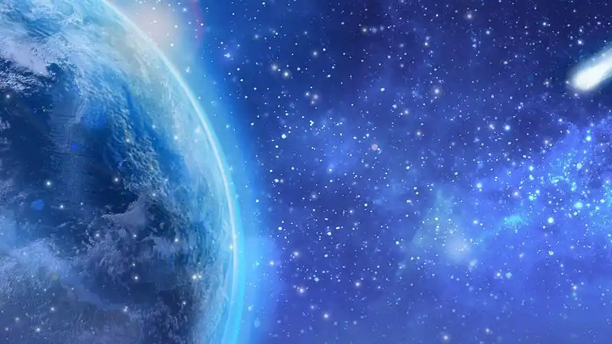 4k梦幻唯美蓝色星空背景ae模板外太空地球宇宙