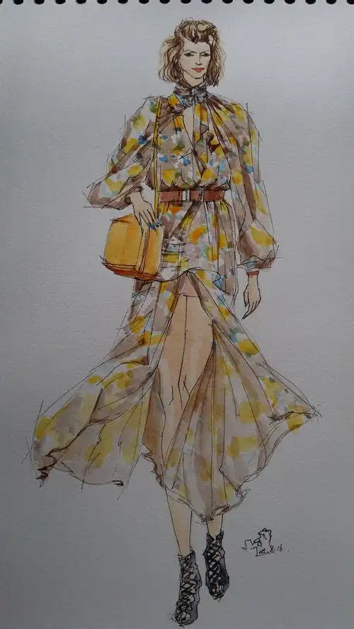 手绘时装插画(女装)