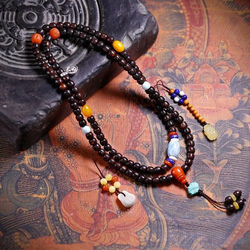 精品玉化陈籽星月菩提108颗佛珠项链原籽天然配饰藏式文玩手串