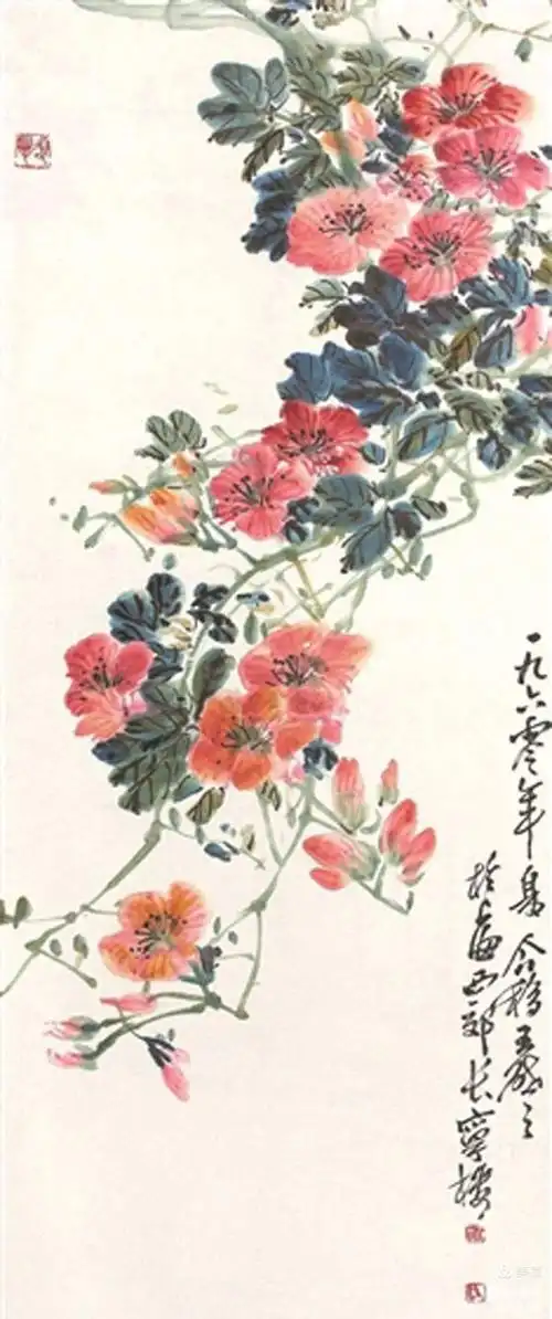 国画加油站78凌霄花,是我国四大传统藤花之一(紫藤,凌霄,忍冬,葡萄)