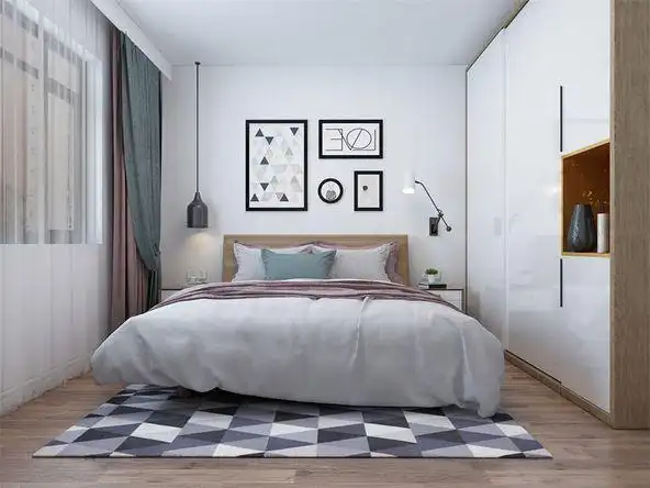 墙面采用白色乳胶漆,这样使视觉上具有层次感,色彩也更加温馨舒适.