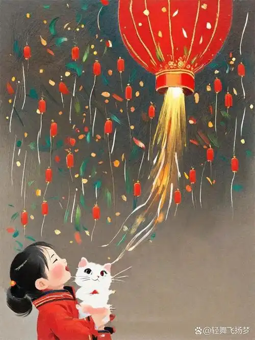 年味|春节插画 长大了,也可以像小时候一样放鞭炮!