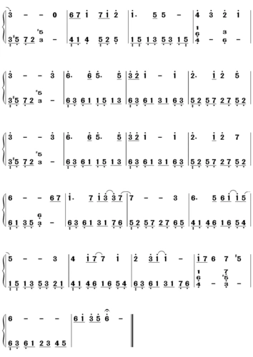 天空之城 钢琴双手简谱