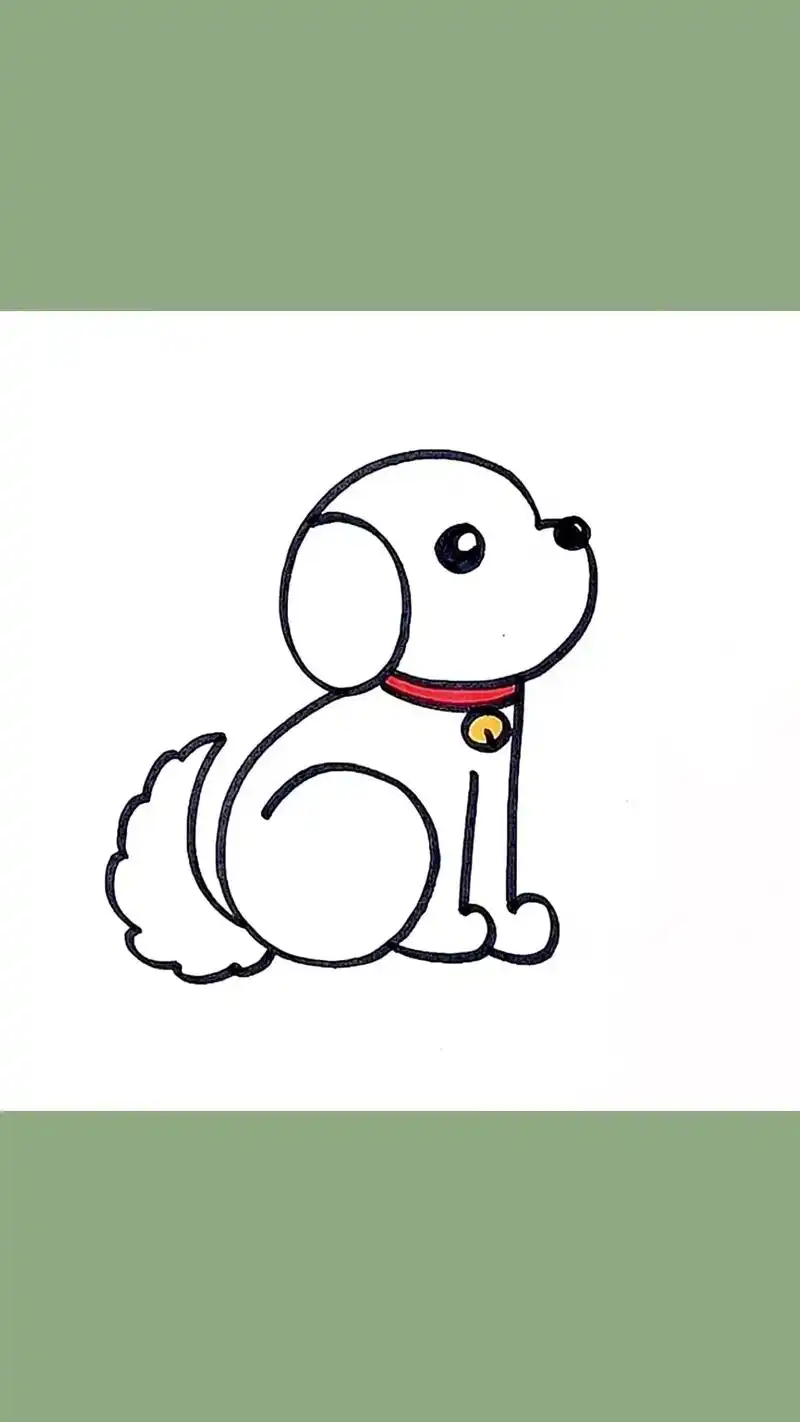 96今天给大家分享一个简单又可爱的小狗简笔画教程