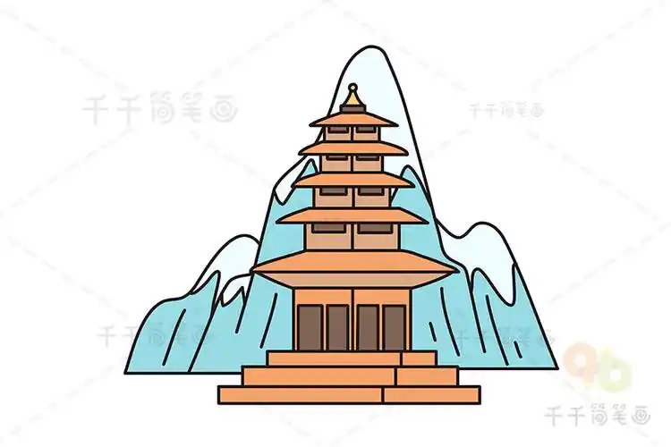 尼泊尔帕斯帕提那寺简笔画