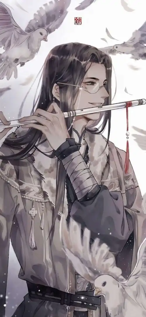 古风吹笛子美男