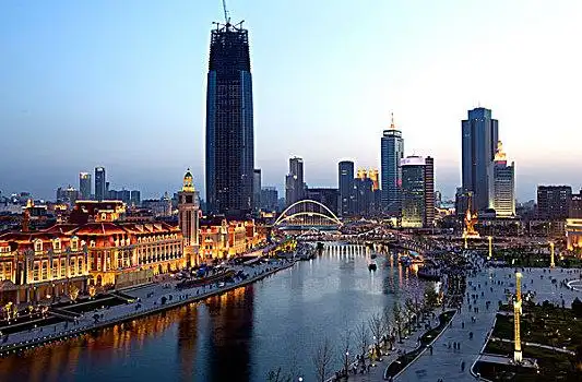 天津,海河,津湾广场,商务区,天津市,和平区,金湾广场,夜景