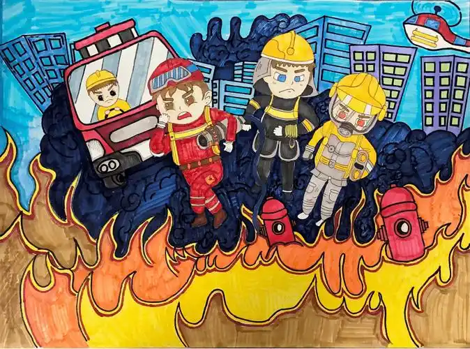 我是小小消防员绘画作品巡展之二快来投票有奖品