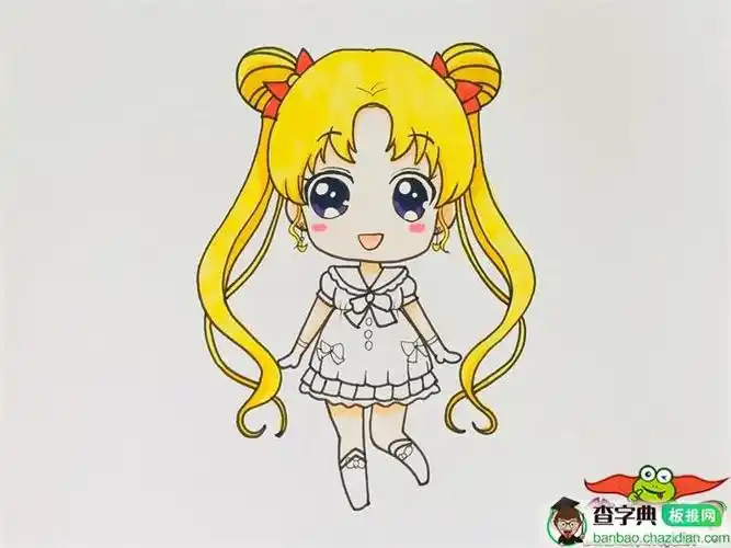 一步一步画美少女战士q版美少女战士简单画