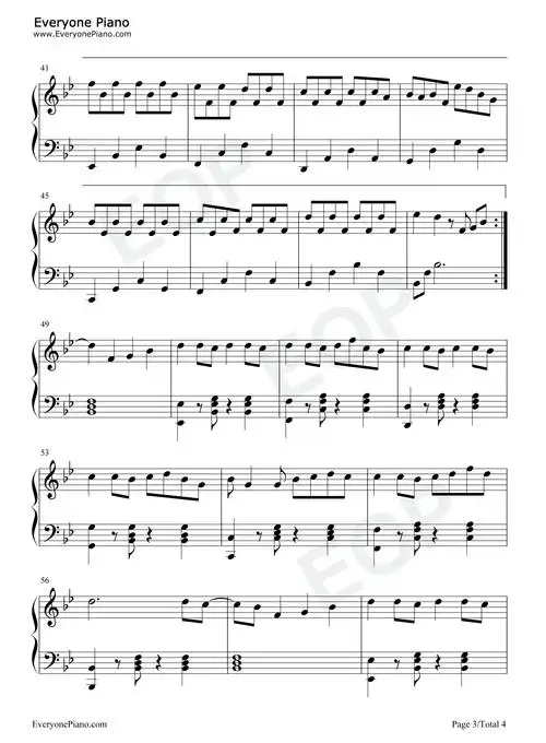 你的眼睛像星星亮晶晶一眼就坠入陷阱原调简单版抖音五线谱预览3