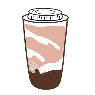 卡通手绘创意奶茶元素设计