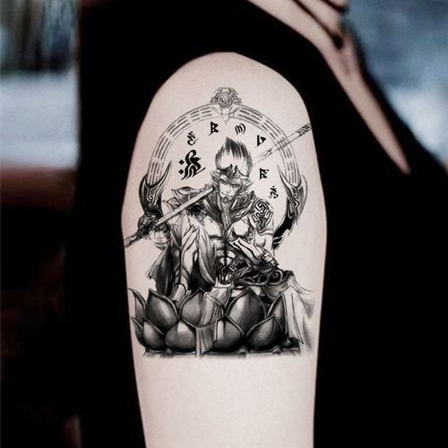 至尊宝孙悟空梵文大圣美猴王纹身贴防水猴子男女持久手臂仿真刺青