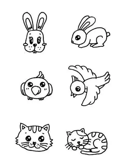 圆形嘴巴 strong>动物简笔画 /strong>