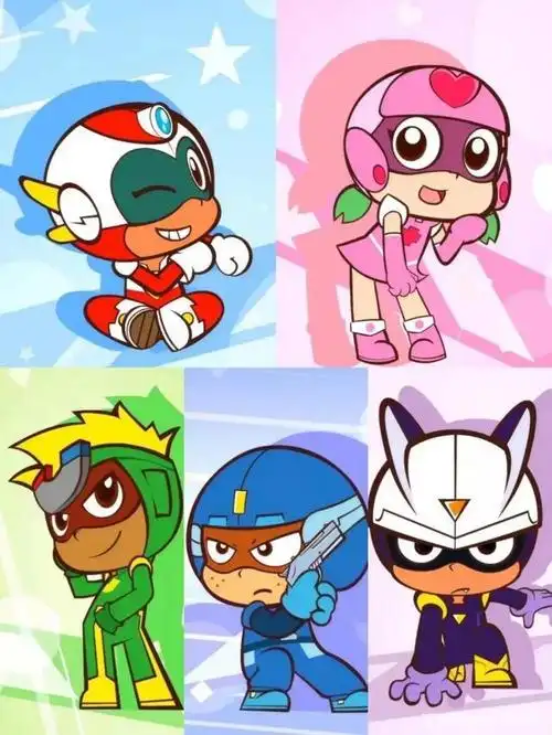 开心超人,甜心超人,花心超人,粗心超人和小心超人五个可爱的小超人就