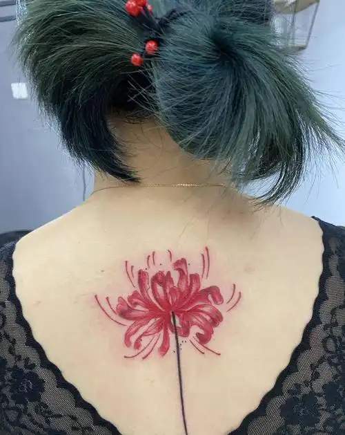 彼岸花纹身图片_背部纹身图案tag标签:纹身师:刺云匠纹身店:刺云匠满