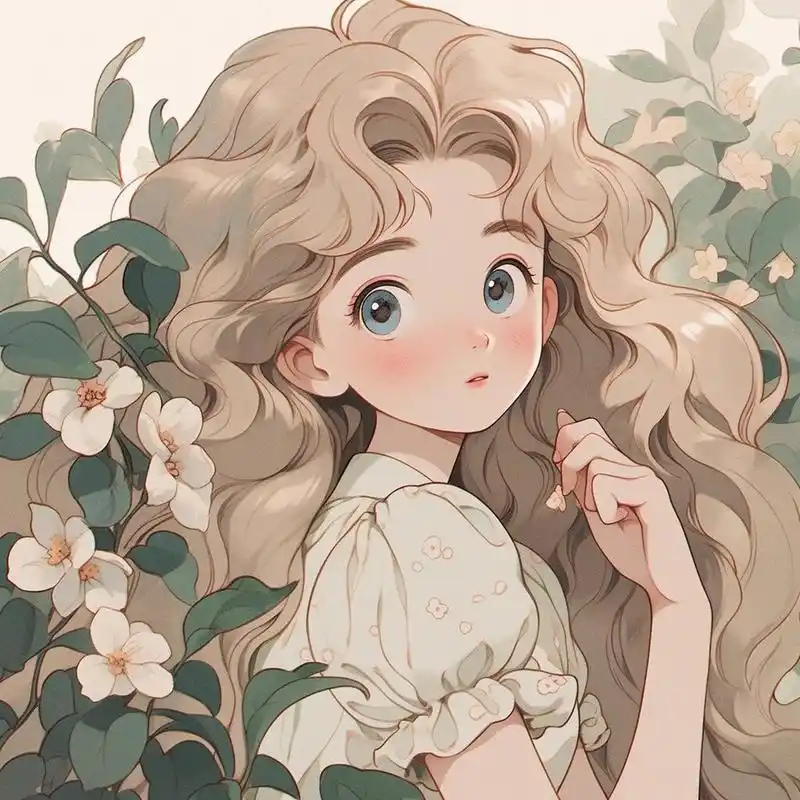 鲜花女孩系列头像|折枝白色山茶花送你98  94国庆后7天班还有2天