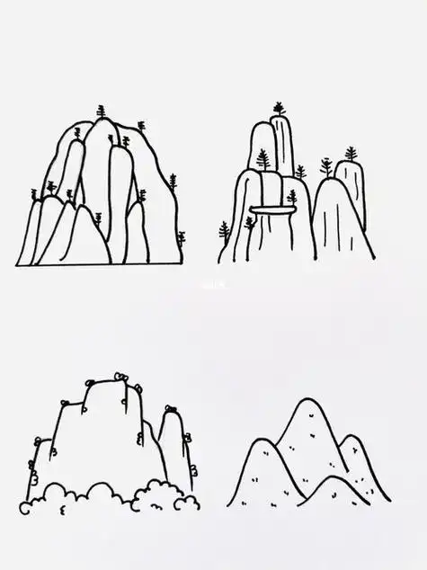 山的美术简笔画绘画