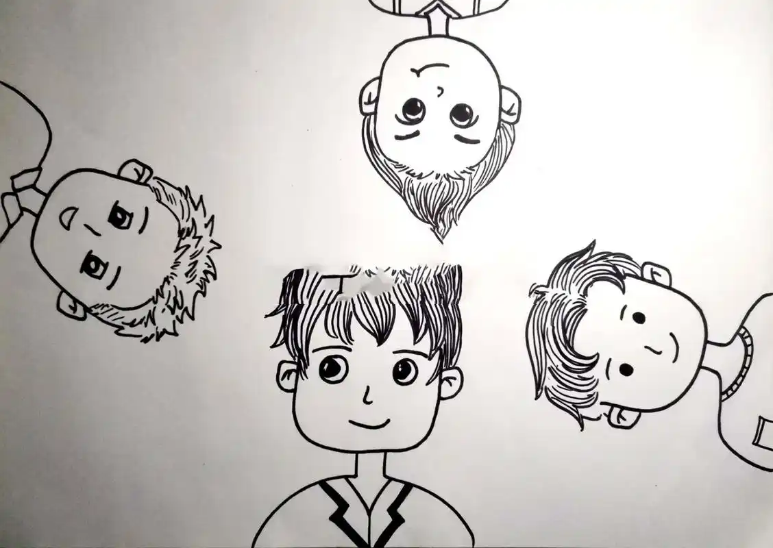 儿童创意绘画《小小发型师》 儿童画,创意美术,少儿美术绘画,简笔画