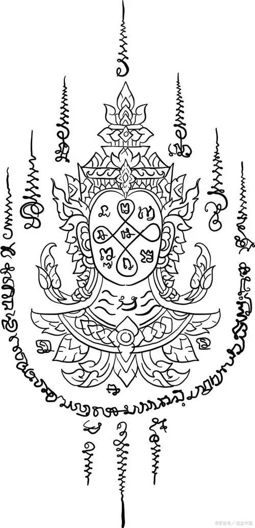 泰国刺符是一种传统的护身符,常用于泰国佛教和泰国巫术中.