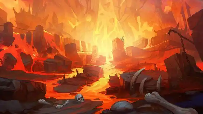 横版场景岩浆场景q版场景