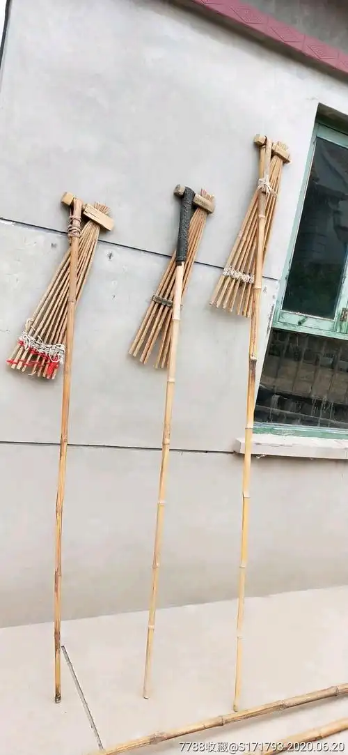 民俗老物件,以前打稻米的竹子连枷