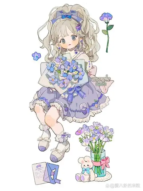 插画 | 全身女孩动漫人物形象素材