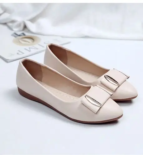 新款单鞋尖头平底鞋女浅口平跟鞋女鞋