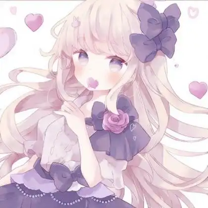 梦幻少女头像紫色动漫 高清好看的可爱紫色少女头像动漫图片_女生动漫