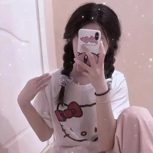 滤镜闪闪手机遮脸女生头像