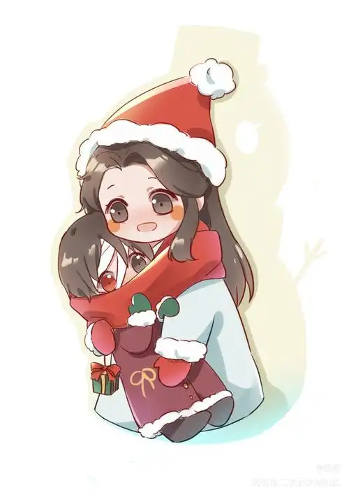 圣诞还早_天官赐福花怜q版绘画作品