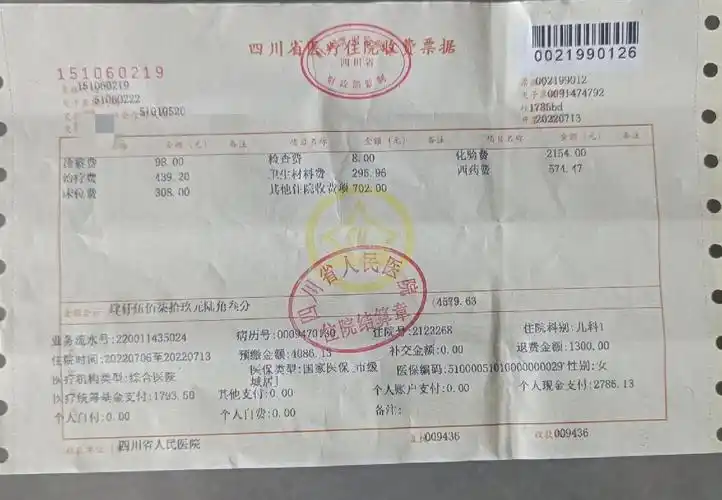 成都市城乡居民医疗保险儿童档又称少儿互助金怎么报以下面的发票为例