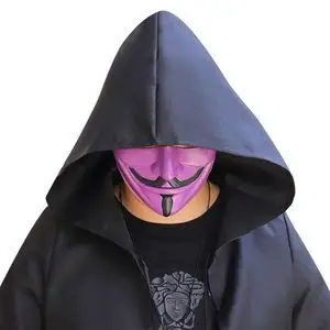 万圣节v字仇杀队半脸面具成人恐怖微笑鬼脸小丑街舞抖音黑客面具