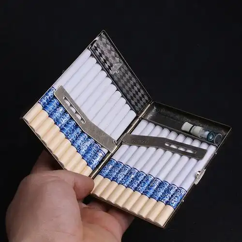 烟盒打火机20支装复古青铜烟盒点烟器带usb充电防风自动烟夹送老公男