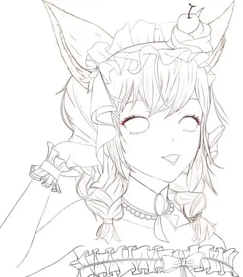 procreate板绘练习,女仆咖啡#procreate绘画  #绘画  #王者荣耀妲己