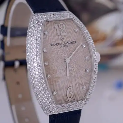 【中古】 vacheron constantin/江诗丹顿 白金镶钻石英女表
