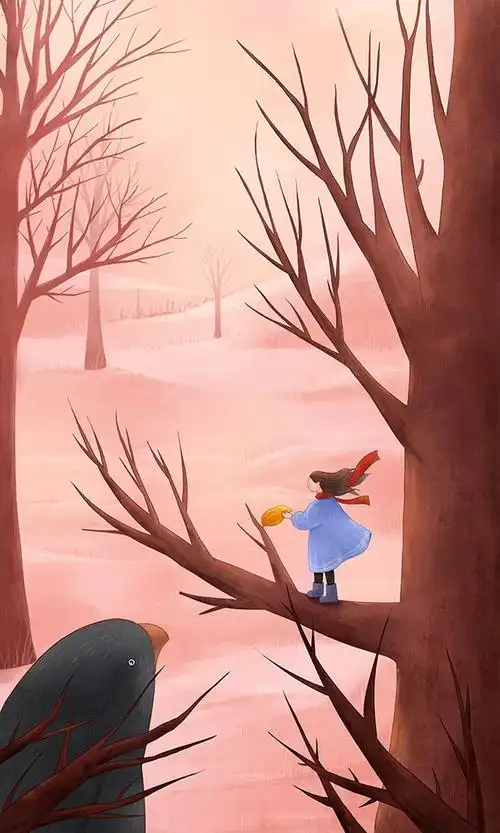 森系女 暖心插画 植物插画 39