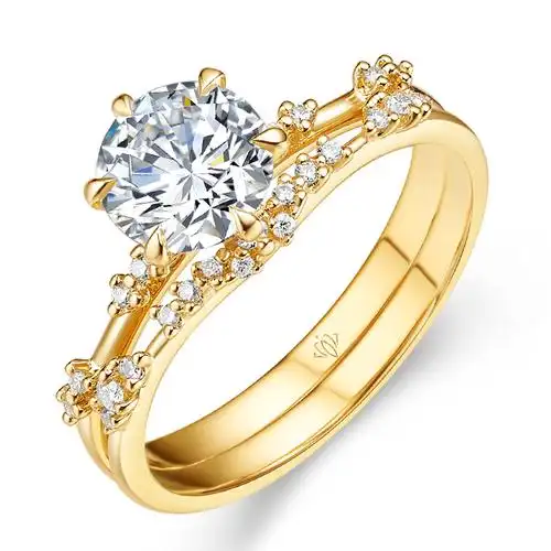 泰蕾莎18k彩金钻石戒指1克拉g色si1净度3ex切工gia双证书