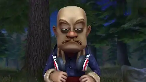 没睡好觉的光头强 黑眼圈大的太吓人了!