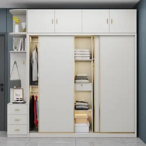 【68元券】推拉门衣柜现在简约轻奢风格家用卧室大衣柜北欧移门木质