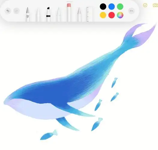 用备忘录画条鲸鱼教程