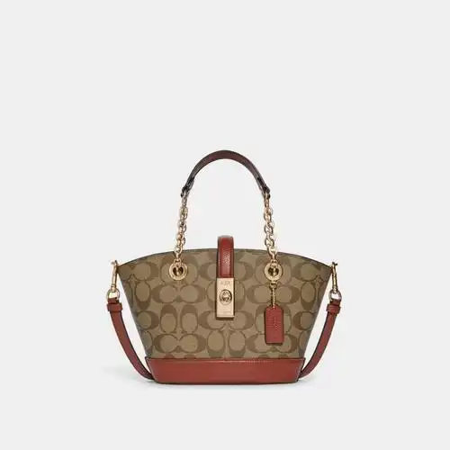 coach蔻驰官方奥莱款女士皮质单肩斜挎手提包c8597ime7v