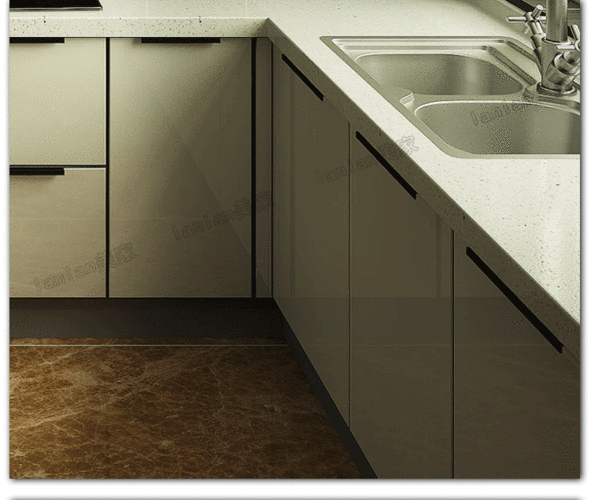 纳米烤漆玻璃门板整体橱柜定做现代简约欧式厨房厨柜定制石英石